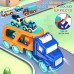 Paquete de 9 juguetes de coches para niños y niñas de 2, 3, 4, 5 años, regalo, camión de transporte grande con 8 pequeños