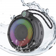 Ortizan Altavoz de ducha Bluetooth, IPX7 impermeable con luces LED, inalámb...