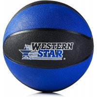 Western Star Pelota de baloncesto de goma tamaño oficial - Entrenamiento de agarre extra - 29.5 pulgadas - Azul y Negro