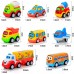 9 juguetes de coches para niños pequeños de 2, 3, 4, 5 años, camión de transporte grande con 8 carros pequeños de dibujos animados