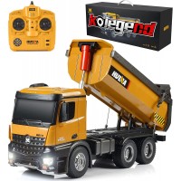 Camión de juguete para excavadora de control remoto, 9 canales, juguetes de control remoto, excavadora hidráulica,  tractor RC