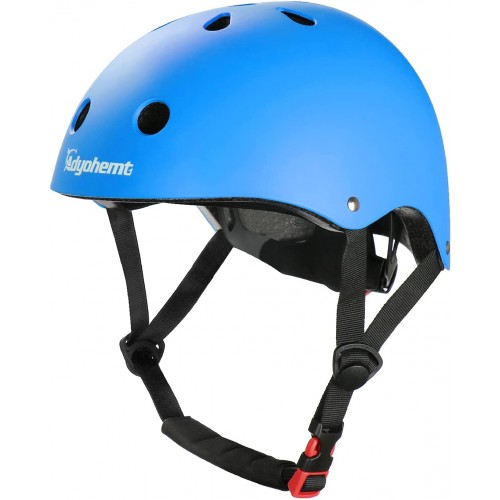 Adyohemt Casco para niños, ajustable,  2 a 8 años de edad, casco de seguridad , para ciclismo, monopatín, scooter. Talla S - Azul