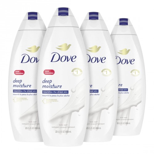 Dove - Gel suave de baño para piel seca, humectación profunda, 650ml