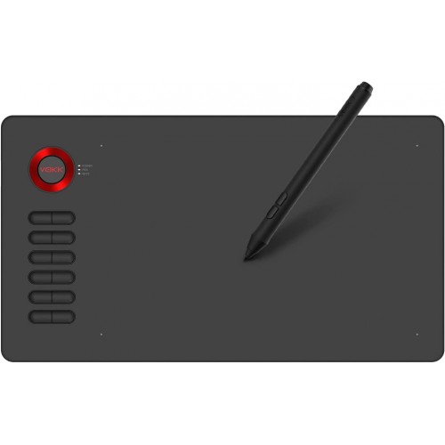 Tableta de dibujo VEIKK A15 de 10 x 6 pulgadas con lápiz digital pasivo sin batería y 12 teclas de acceso directo