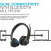 JLab Go Work - Auriculares inalámbricos con micrófono Boom - Bluetooth - Conexión multipunto, más de 45 horas de reproducción
