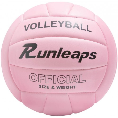 Runleaps - Voleibol impermeable para interiores y exteriores, para juegos de playa, gimnasio, entrenamiento tamaño oficial 5