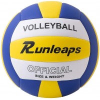 Runleaps - Voleibol impermeable para interiores y exteriores, para juegos de playa, gimnasio, entrenamiento tamaño oficial 5