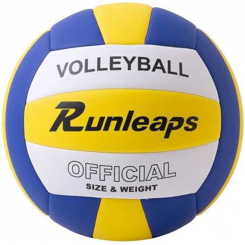 Runleaps - Voleibol impermeable para interiores y exteriores, para juegos de playa, gimnasio, entrenamiento tamaño oficial 5