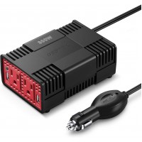 BESTEK 300 W inversor de corriente DC 12 V a 110 V AC coche convertidor con 4.2 A Dual USB cargador de coche adaptador