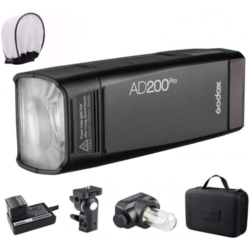 GODOX AD200Pro Godox AD200 PRO Version, 200 W 2.4G Flash Strobe, 1-8000 HSS, 500 flashes de potencia completa.