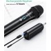 SUDOTACK - Micrófono inalámbrico, sistema de micrófono dinámico de mano dual inalámbrico UHF con receptor recargable, rango de 200 pies