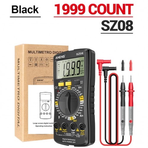 ANENG SZ08 multímetro Digital ultrafino, medidor profesional de almacenamiento, voltímetro automático, CA, CC, 220V, resistencia, probadores de mano