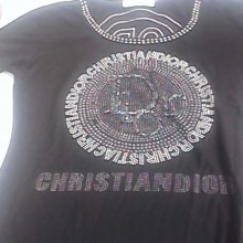 Franela Dhristian Dior color negro con estampado talla M