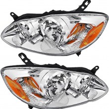 Conjunto de faros delanteros cromados para Toyota Corolla 2003, 2004, 2005,...