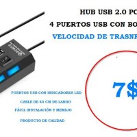Hub Usb 2.0 Con 4 Puertos Usb