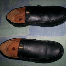 mocasines cuero cosido negro talla 43