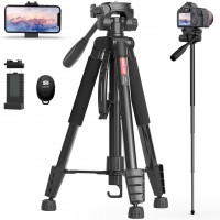 KINGJOY Trípode de cámara de 75 pulgadas para Canon Nikon y monopod con obt...