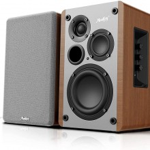 Moukey Par de altavoces de estantería alimentados, monitores de estudio Blu...