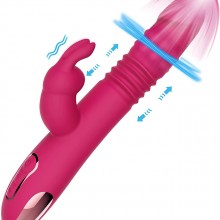 Vibrador de triple acción  con estimulador de clítoris independiente.
