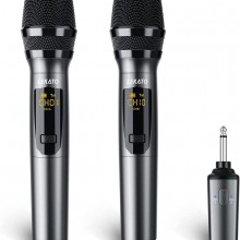 LEKATO Micrófono inalámbrico, K380S Metal Dual Handheld Dynamic Micrófono R...