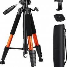 Trípode de 74 pulgadas para cámara y teléfono,  ligero con bolsa de transpo...