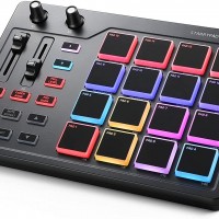 Donner MIDI Pad Beat Maker con 16 almohadillas de ritmo, 2 atenuadores  y s...
