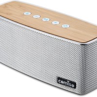 COMISO Altavoces Bluetooth, altavoz inalámbrico portátil de madera fuerte d...