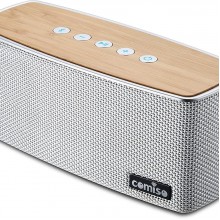 COMISO Altavoces Bluetooth, altavoz inalámbrico portátil de madera fuerte d...
