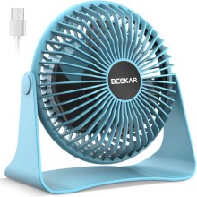 BESKAR Ventilador de escritorio pequeño USB - Ventilador portátil de 6 pulg...