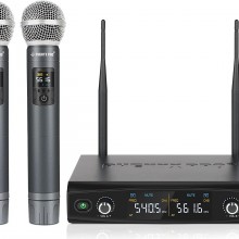 Phenyx Pro - Sistema de micrófono inalámbrico de metal, micrófonos dinámico...