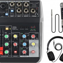 Phenyx Pro Paquete de mezclador de audio con interfaz de audio USB, 4 entra...