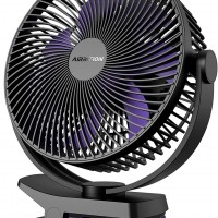 Airbition Ventilador con clip de 10000 mAh de 8 pulgadas, recargable, funci...