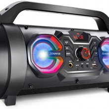 Altavoces Bluetooth portátiles, altavoces de 30 W para exteriores con subwo...