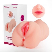 Masturbador masculino 3 en 1, vagina de bolsillo con boca realista, vagina ...