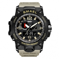 SMAEL Reloj táctico militar de pulsera para hombre, deportivo con doble mov...