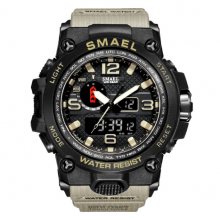 SMAEL Reloj táctico militar de pulsera para hombre, deportivo con doble mov...