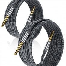 Elebase Cable de instrumento TRS de 1-4 pulgadas de 10 pies, paquete de 2, ...