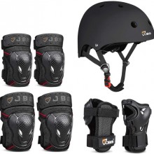 JBM espinilleras, codera, rodillera y casco infantiles para patinar con res...