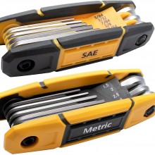 MulWark Juego de llaves Allen plegables de 17 piezas, métricas y estándar S...