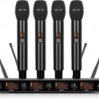 Sistema Micrófono Inalámbrico Zenolix UHF 4 Canales para Karaoke y Eventos