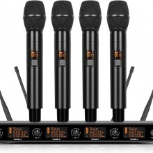 Sistema Micrófono Inalámbrico Zenolix UHF 4 Canales para Karaoke y Eventos