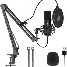 Kit Micrófono USB MAONO AU-A04, 192KHZ/24BIT, Condensador, Podcast, PC