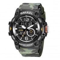 SMAEL Reloj deportivo para hombre camuflaje verde negro, táctico militar cr...